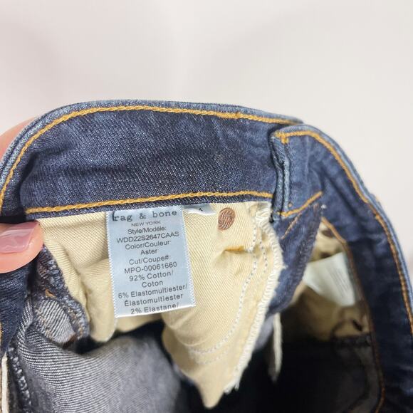 Rag & Bone Womens 24 Nina High Rise Cigarette Jeans Aster Dark Wash Straight Leg - Picture 9 of 12